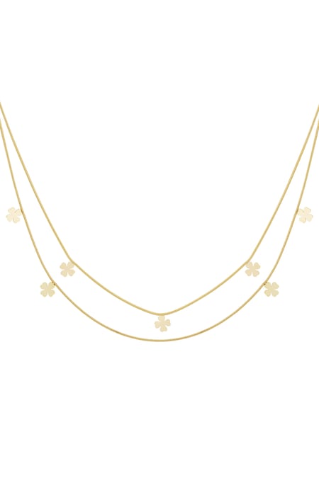Collier double trèfle - Couleur dorée 2