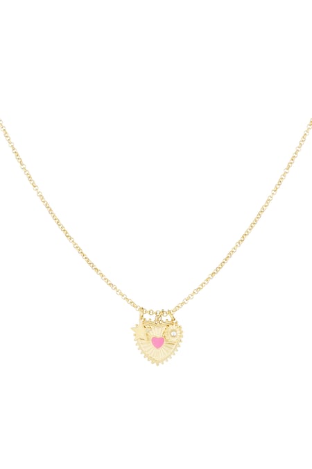 Halskette mit Liebesblütenmotiv – goldfarben 2