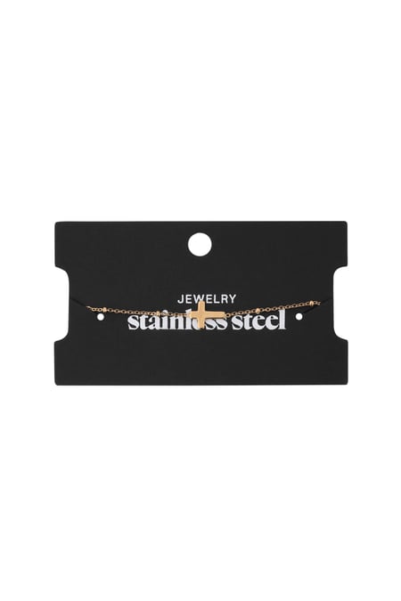 Anklet Classic Cross Plata Acero inoxidable