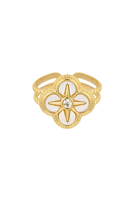 Ring Kleeblatt weiß  2