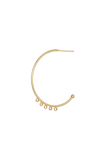 Ear stud part 5 eyelets - Gold Color Stainless Steel