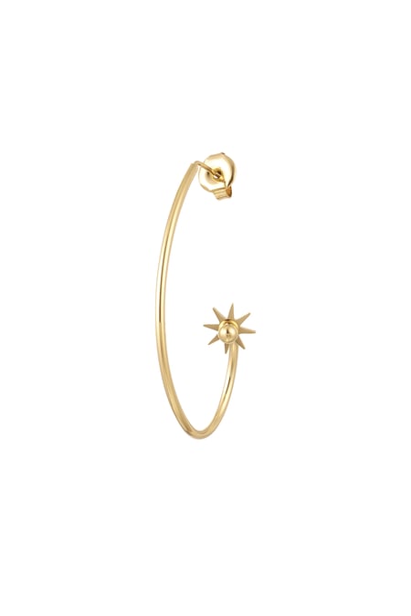 Ear stud part elegant - Gold Color Stainless Steel