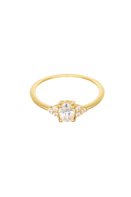 Ring mit mehreren Steinen – 925er Silber – Goldfarbe – 16 2