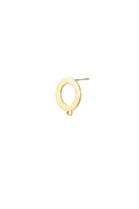 Ear stud part circle - Gold Color Stainless Steel