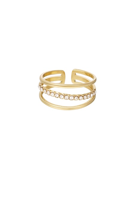 Ring dreilagig mit einer Reihe von Steinen  2