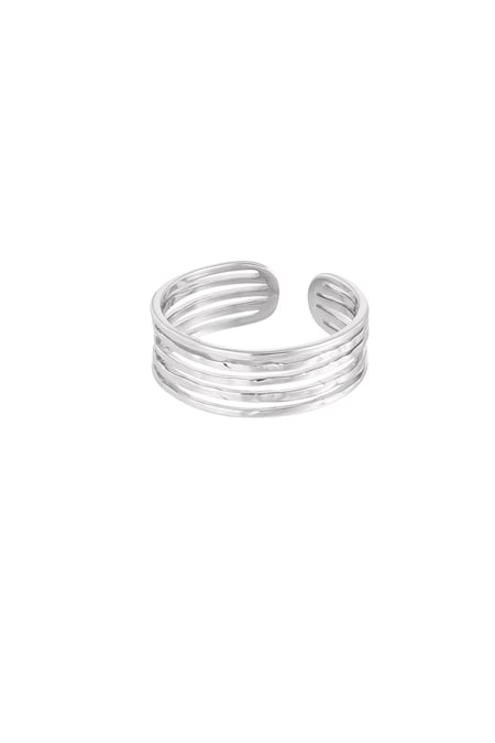 Ring 5 thin layers - Silver Color color