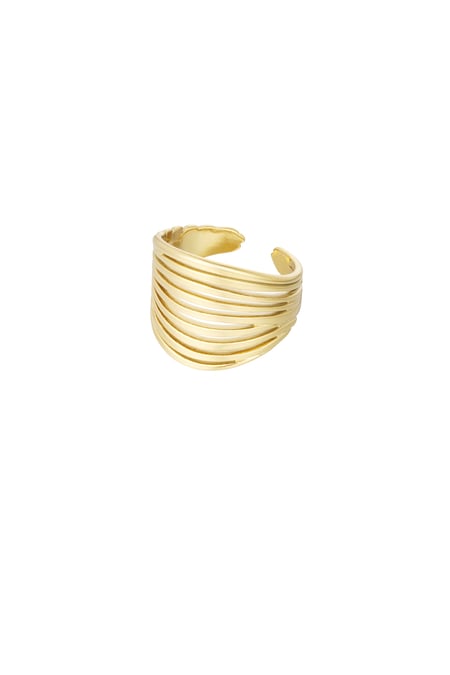 Ring ausgeschnittene Linien – Goldfarbe - Goldfarbefarbe 2