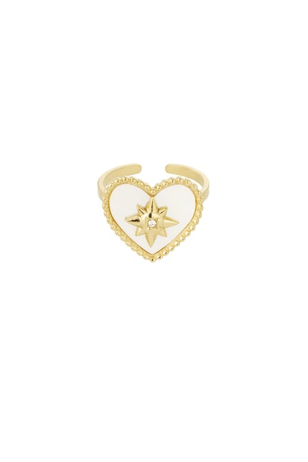 Anello Love con pietra - Colore oro bianco 2