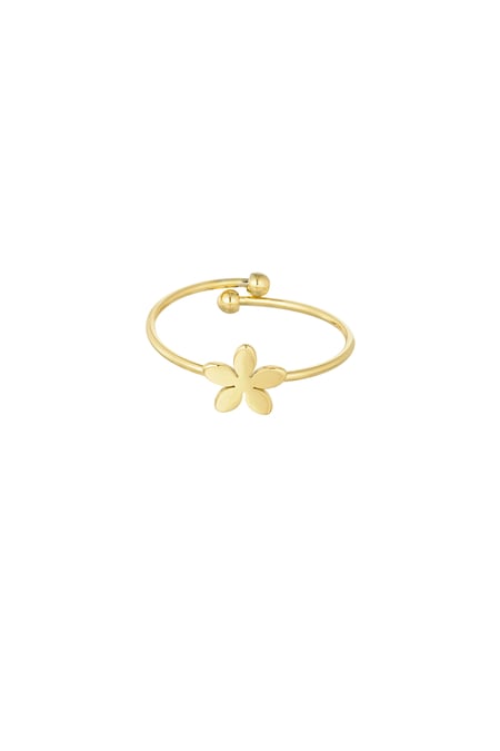 Einfarbiger Basic-Ring mit Blume 2
