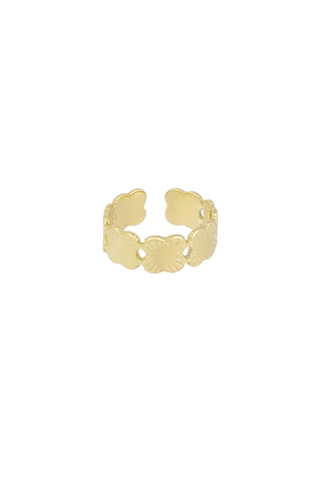 Bague connectée trèfles - dorée 2
