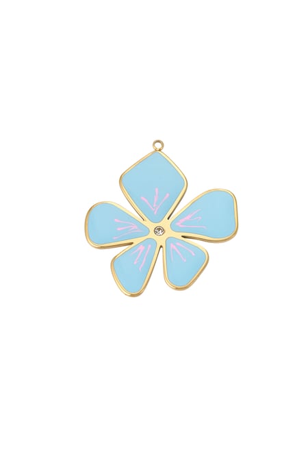 Charm Hawaiian flower - blue pink 2