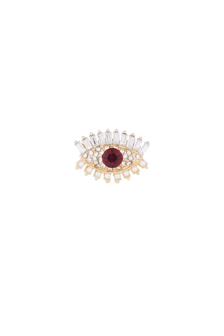 Brosche „Fragendes Auge“ - Goldfarben 2