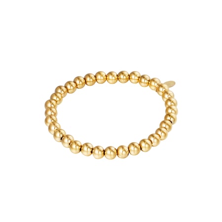 Armband Große Perlen Goldfarbe Edelstahl-6MM 2