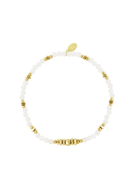 Beaded bracelet color - gold/white Stainless Steel