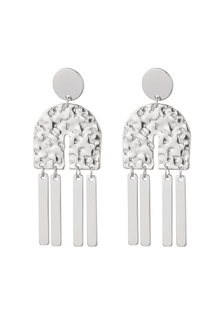 Statement earrings half arch - silver color Stainless Steel 2