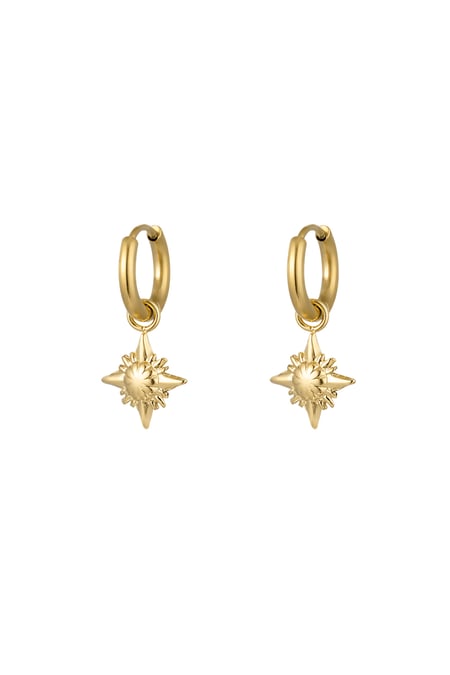 Earrings decorative star - Gold Color Stainless Steel