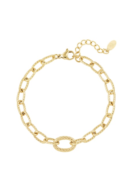 Link bracelet with structure - Gold Color Stainless Steel 2