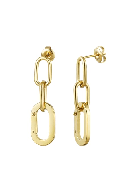 Ear studs link - Gold Color Stainless Steel 2