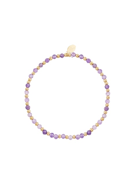 Perlenarmband - Flieder/Goldfarbe 2
