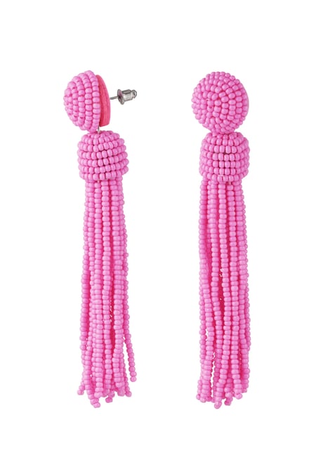 Ohrringe Perlen Quaste - fuchsia Glasperlen 2