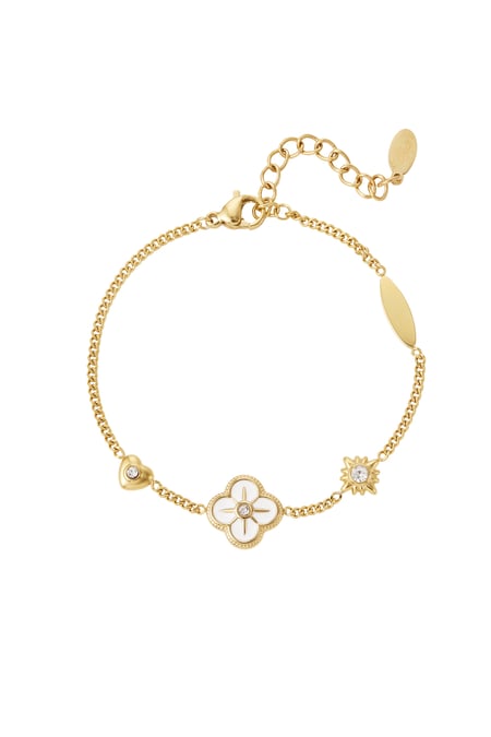 Armbandanhänger mit weißen Details – Goldfarbe - Goldfarbefarbe 2