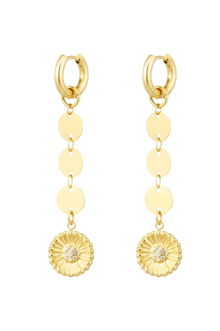 earrings round necklace with flower 2