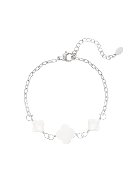 Bracelet with clovers - Silver Color color