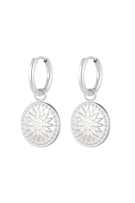 Earrings round coin - Silver Color color 2