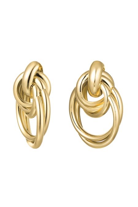 Pendientes aros diferentes - Metal dorado 2