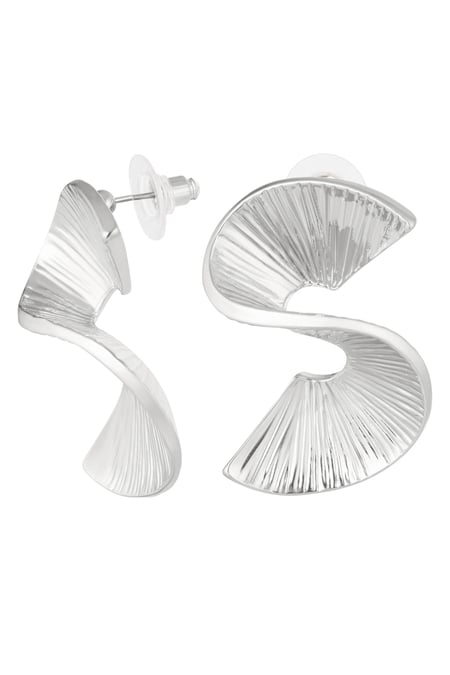Earrings S-shape - Silver Color color 2
