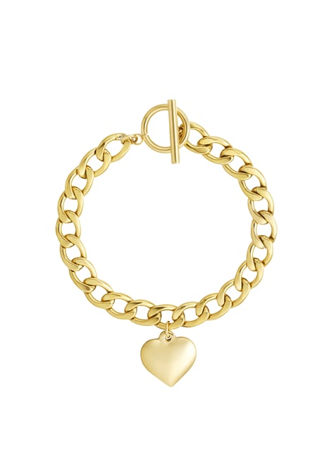 coarse link bracelet with heart 2