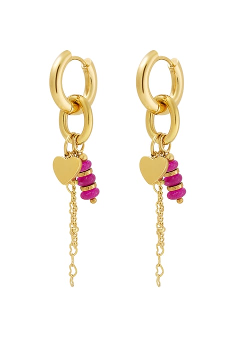 earring hearts detail fuchsia 2