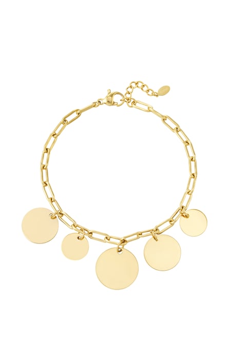 Gliederarmband mit Kreisen – Goldfarbe - Goldfarbefarbe 2
