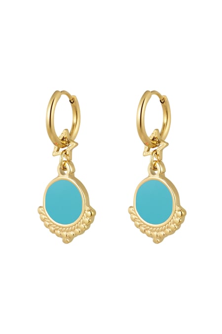 earring with star and charm blue 2
