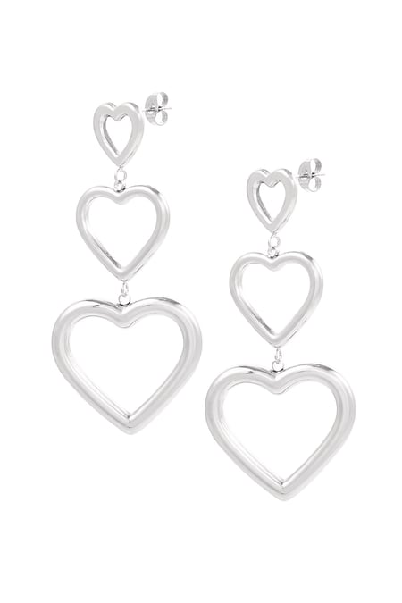 Earrings heart power - Silver Color color 2