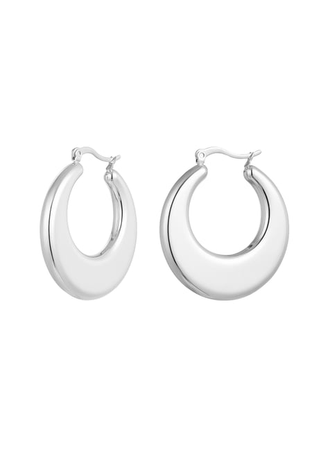 Earrings round classy must-have - Silver Color color 2