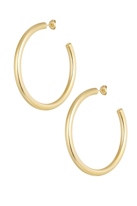Boucles d'oreilles basiques rondes - dorées 2