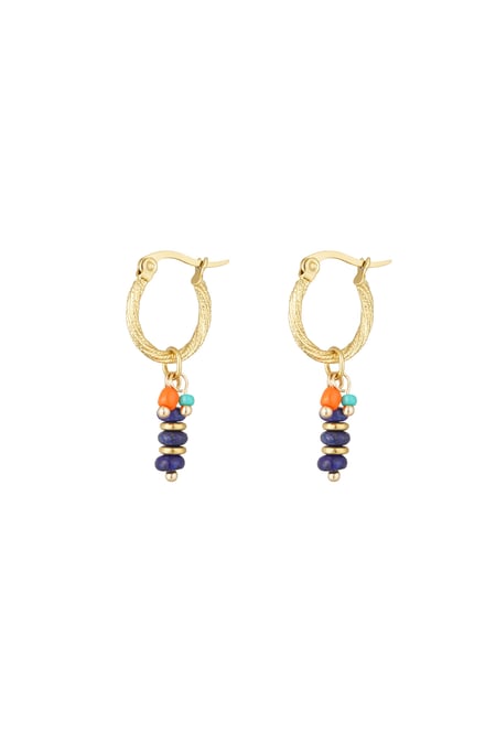 Ohrringe Perlen Party Blau - Goldfarbe/Blau 2