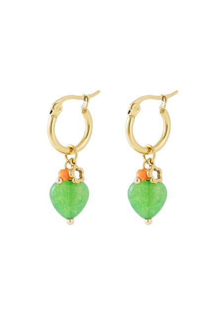 orecchini con cuore e fiore