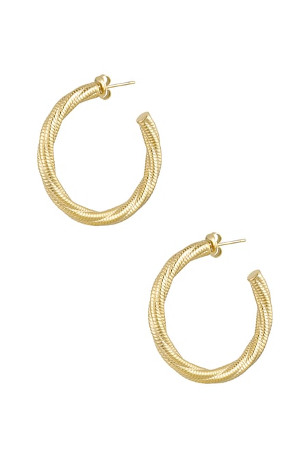 Boucles d'oreilles relief torsadé - doré 2