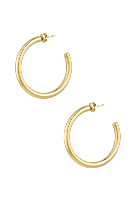 Boucles d'oreilles épaisses basiques - dorées 2
