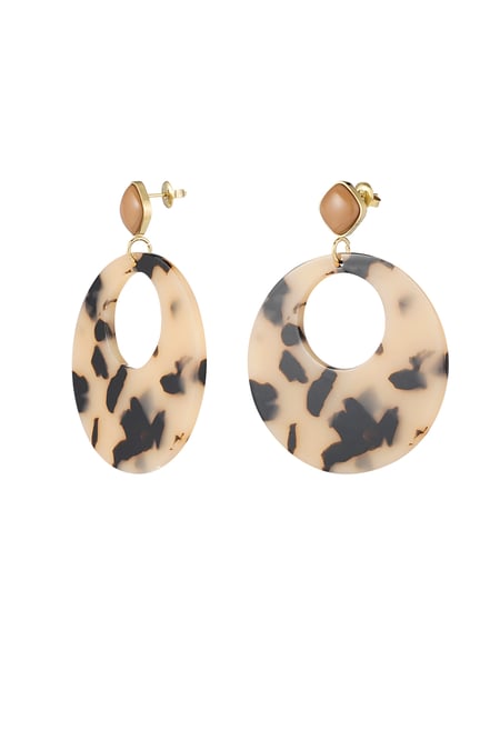Oorbellen rond met print 2