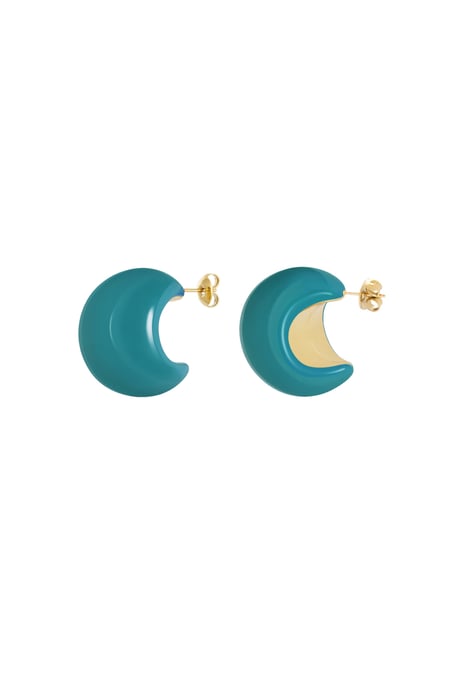 Boucles d'oreilles croissant de lune coloré 2