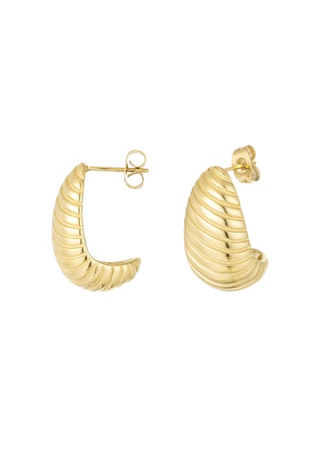 Halber Croissant-Ohrring – Goldfarbe - Goldfarbefarbe 2