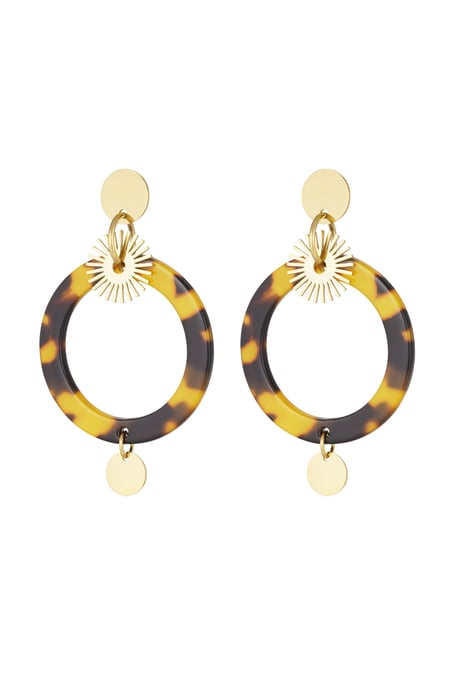 Kreisohrringe mit Aufdruck – Goldfarbe - Goldfarbefarbe 2