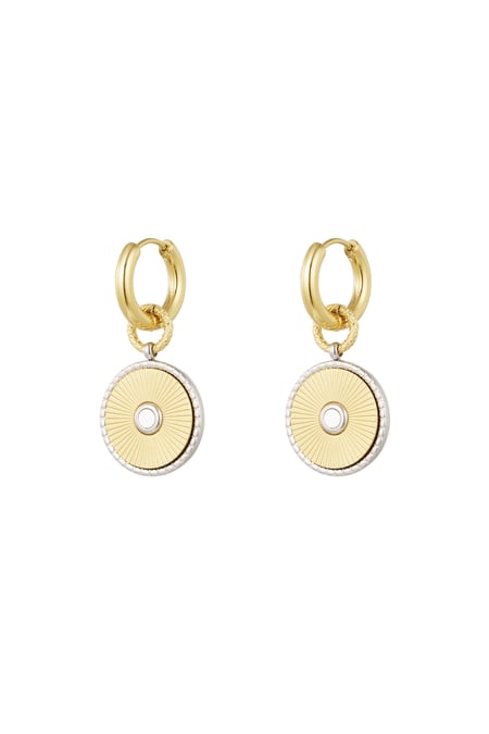 Boucles d'Couleur oreilles rondes - Couleur or/argent 2