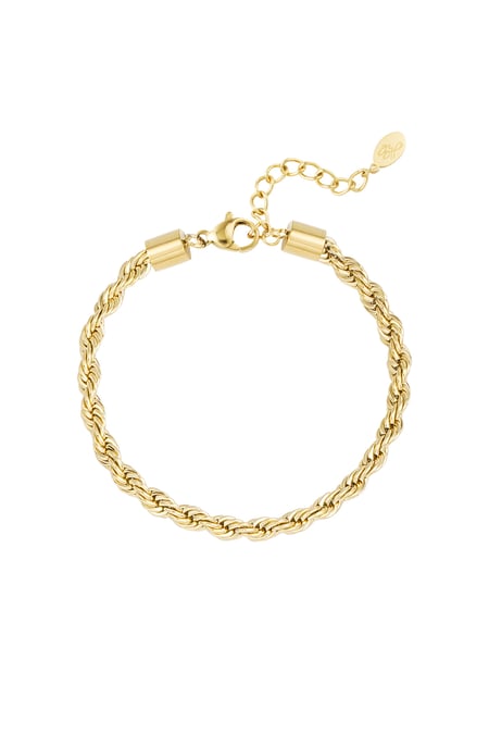unisex bracelet twisted coarse - Gold color-4.0mm 2