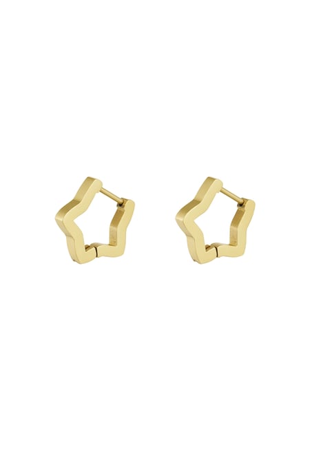 Einfache Sternohrringe Goldfarbe - klein 2