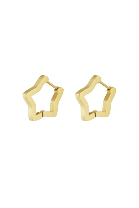 Einfache Sternohrringe mittelgroß – Goldfarbe  - Goldfarbefarbe 2