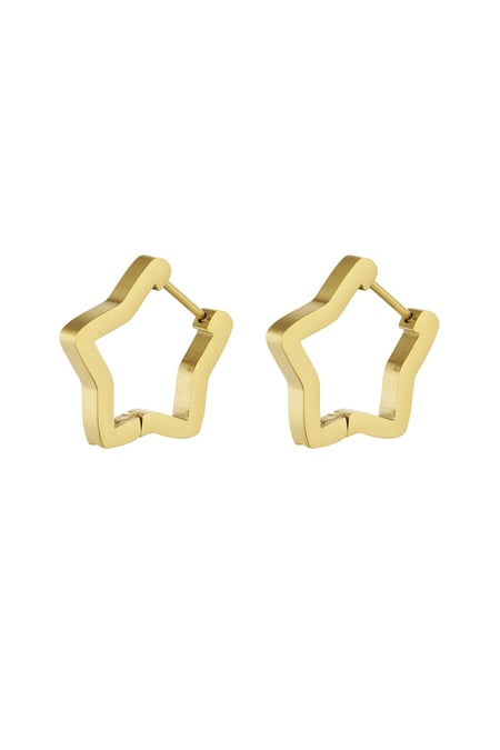 Einfache Sternohrringe groß – Goldfarbe - Goldfarbefarbe 2